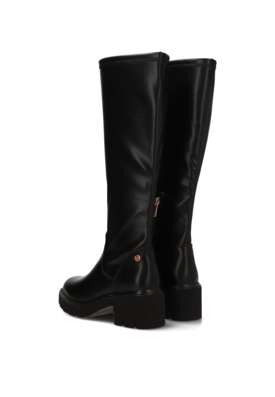 Bota alta negra con tacón medio de mujer XTI 146357