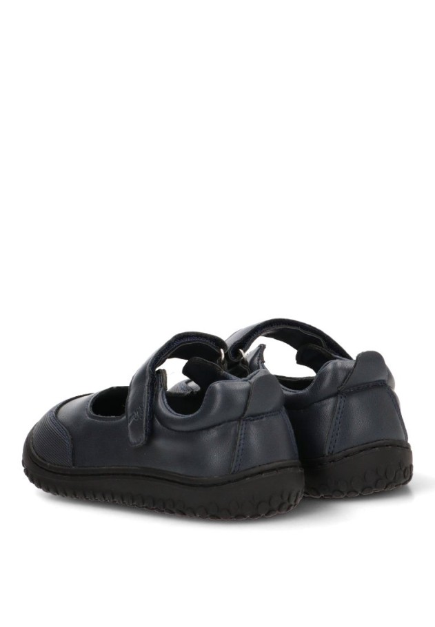 Mocasín colegial marino ETIKA 67204 para niña con cierre de velcro y diseño respetuoso barefoot