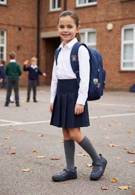 Mocasín colegial marino ETIKA 67204 para niña con cierre de velcro y diseño respetuoso barefoot