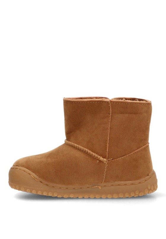 Botín respetuoso barefoot de niña ETIKA 10921 en antelina camel