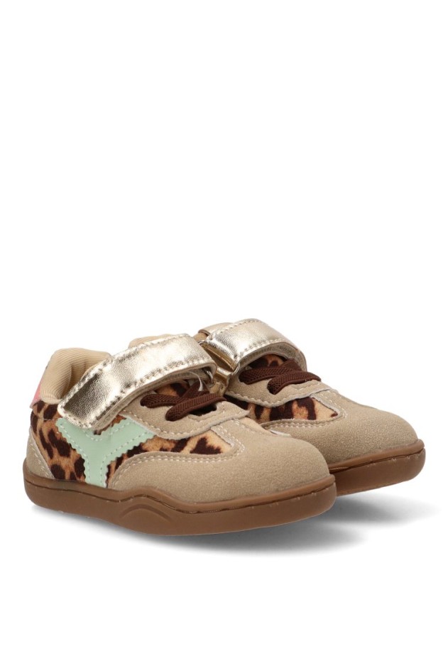 Deportivo leopardo de niña ETIKA 52465N respetuoso barefoot con cierre de velcro