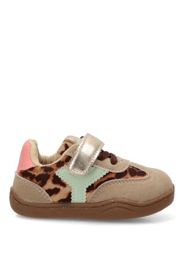Deportivo leopardo de niña ETIKA 52465N respetuoso barefoot con cierre de velcro