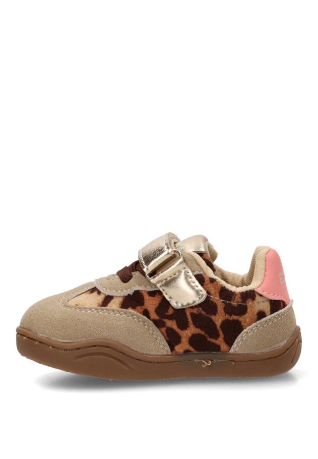 Deportivo leopardo de niña ETIKA 52465N respetuoso barefoot con cierre de velcro