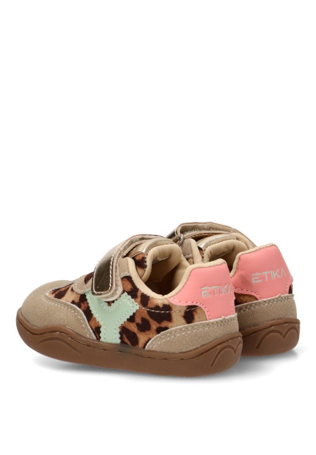 Deportivo leopardo de niña ETIKA 52465N respetuoso barefoot con cierre de velcro