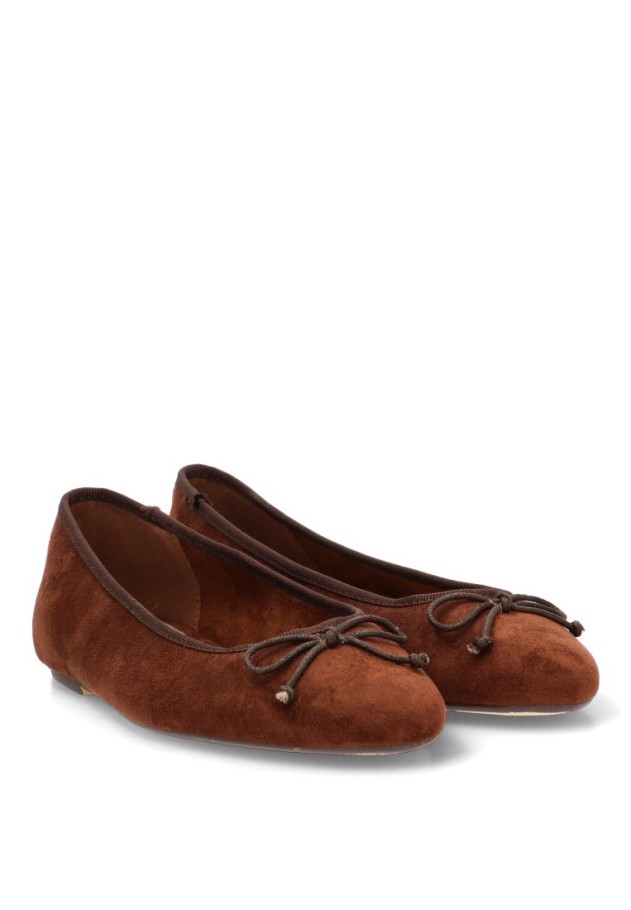 Bailarina de mujer en antelina marrón LUNA TREND M6545