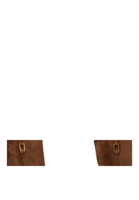 Bota de montar de mujer YULIA M6796 camel en antelina con suela plana