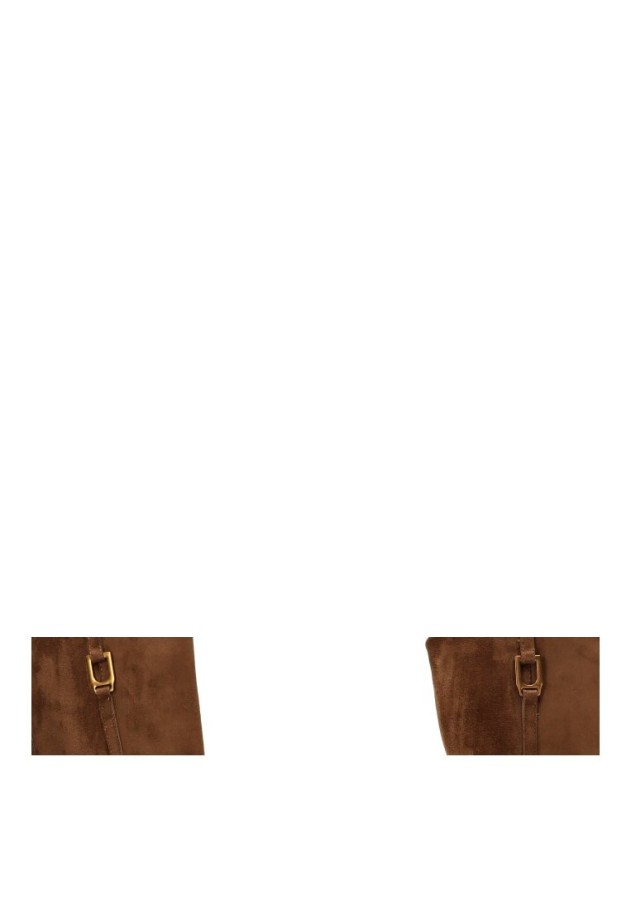 Bota de montar de mujer YULIA M6796 camel en antelina con suela plana