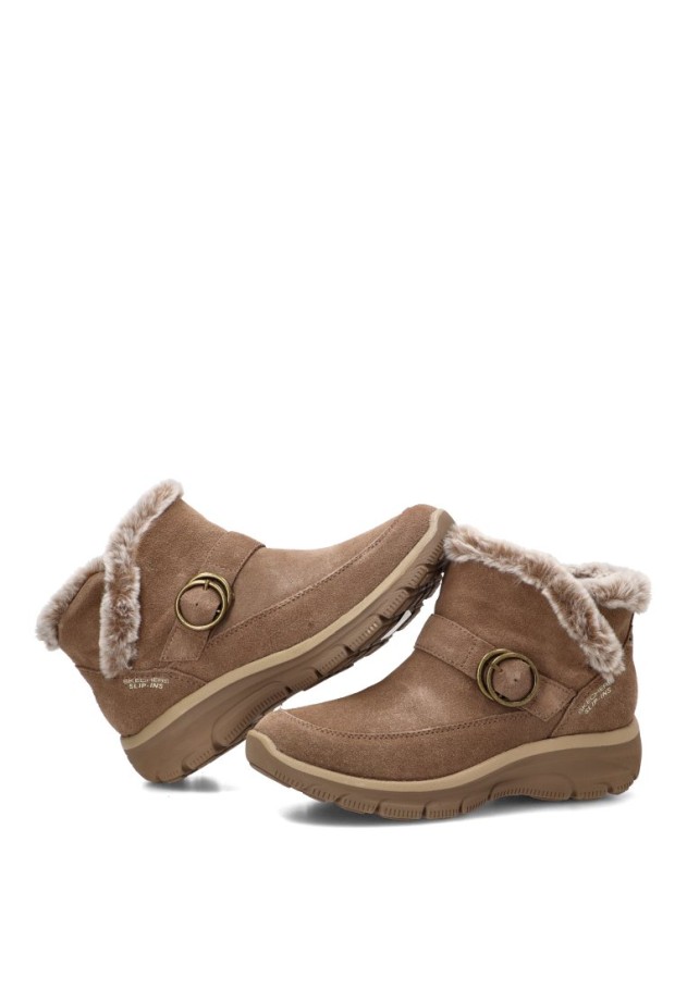 Botín con piel taupe de mujer SKECHERS 168185