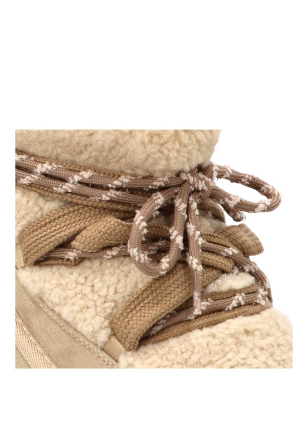 Botín UGG beige para mujer DR FRANKLIN DFSH426013 con antelina, forro de abrigo y suela plana