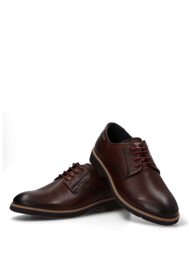 Bluchers de piel marrón con suela plana para hombre PIKOLINOS M7D-4289