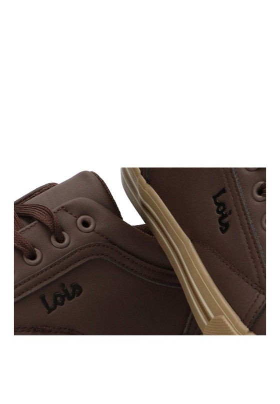 Deportivo marrón sintético con suela plana de hombre LOIS 61415