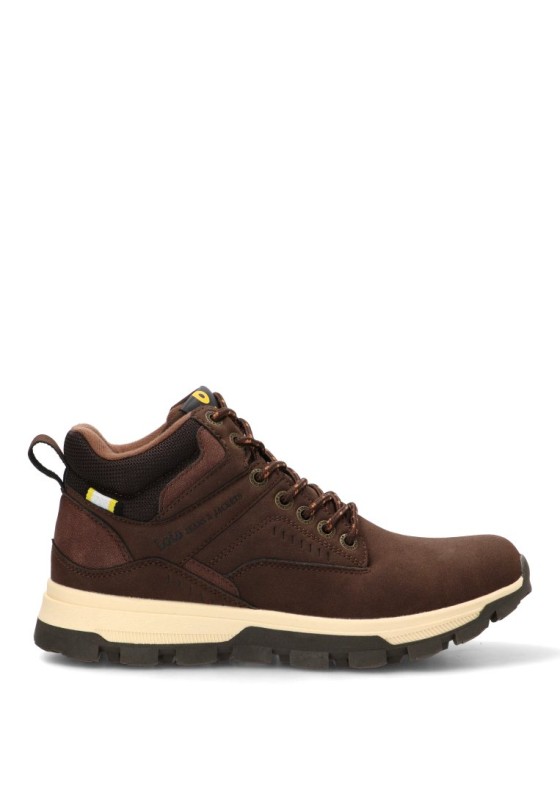 Botín trekking LOIS 64286 para hombre marrón sintético con suela plana
