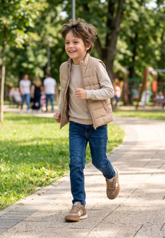 Deportivo taupe con suela plana de niño ETIKA 52496