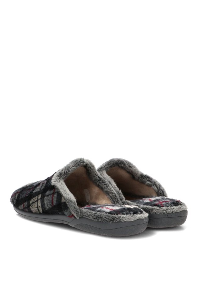 Zapatillas de casa 600 gris con punta cerrada para hombre VULCA-BICHA