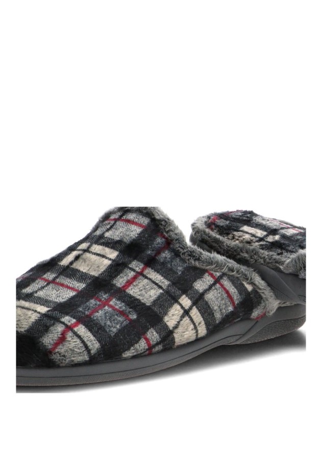 Zapatillas de casa 600 gris con punta cerrada para hombre VULCA-BICHA