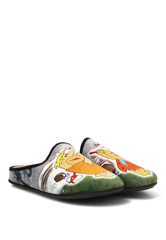 Zapatillas de casa gris textil para hombre VULCA-BICHA 1855