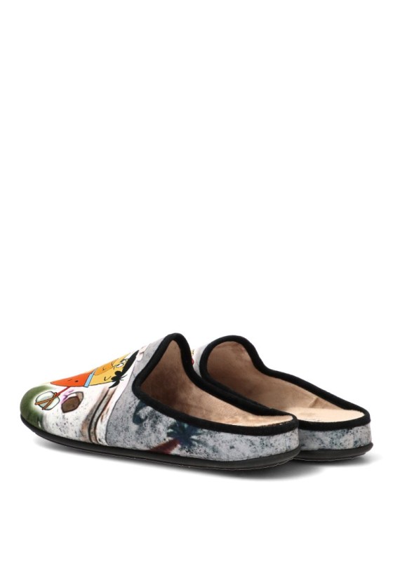 Zapatillas de casa gris textil para hombre VULCA-BICHA 1855