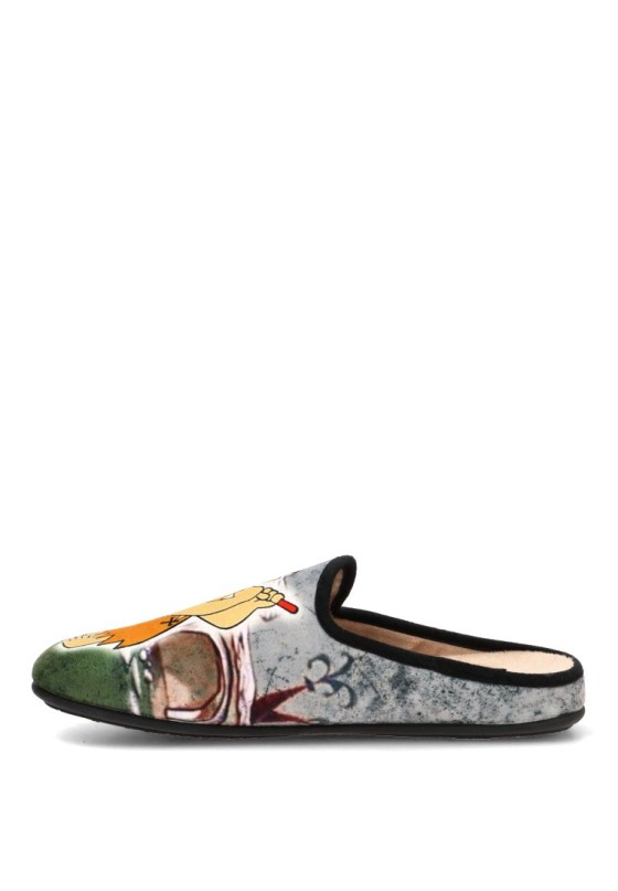 Zapatillas de casa gris textil para hombre VULCA-BICHA 1855