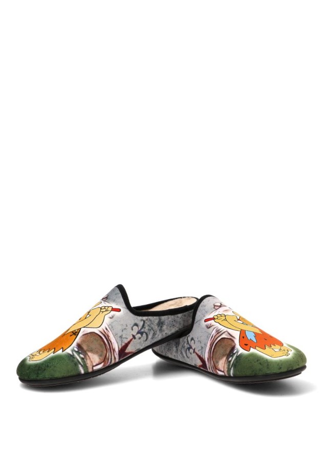 Zapatillas de casa gris textil para hombre VULCA-BICHA 1855