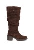 Bota campera con antelina y tacón medio de mujer 55971
