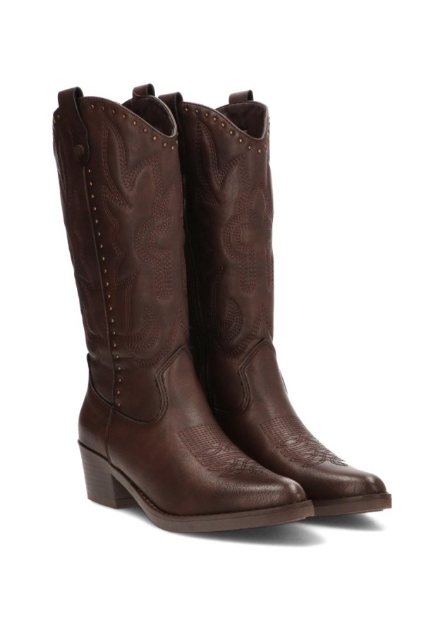 Bota campera XTI 146191 marrón con tacón medio de mujer