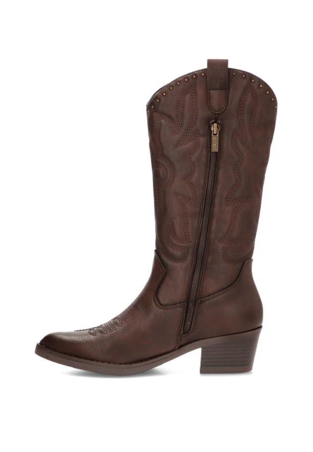Bota campera XTI 146191 marrón con tacón medio de mujer