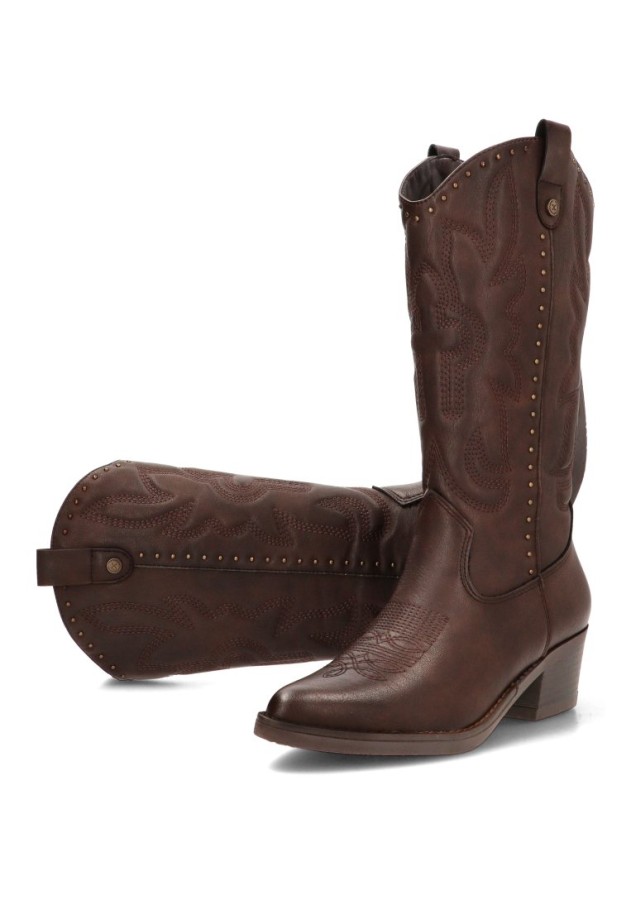 Bota campera XTI 146191 marrón con tacón medio de mujer