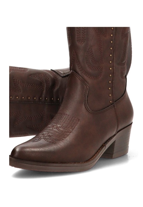 Bota campera XTI 146191 marrón con tacón medio de mujer