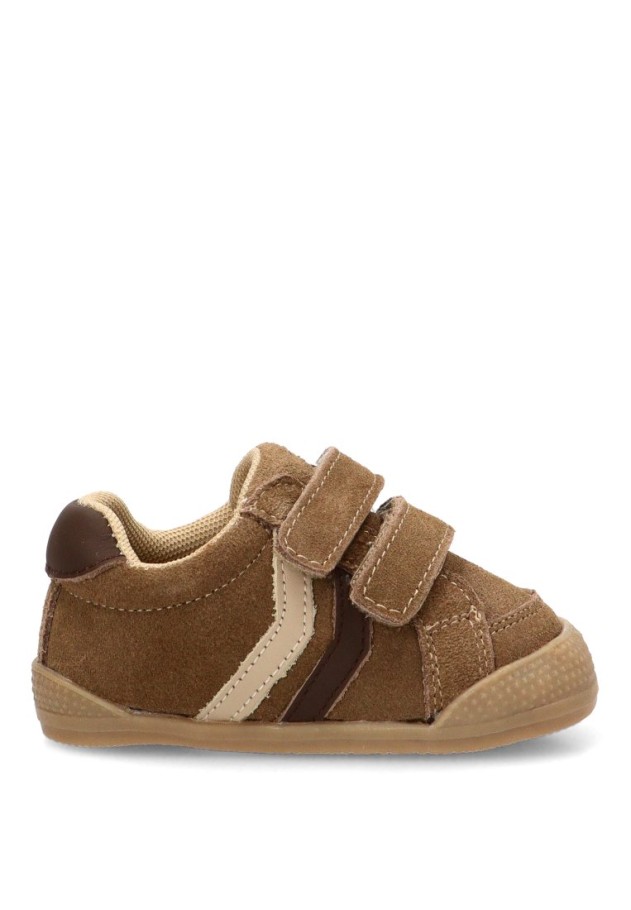 Deportivo barefoot de niño BUBBLE BOBBLE C1879 en piel taupe