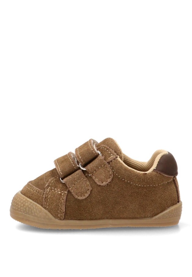 Deportivo barefoot de niño BUBBLE BOBBLE C1879 en piel taupe