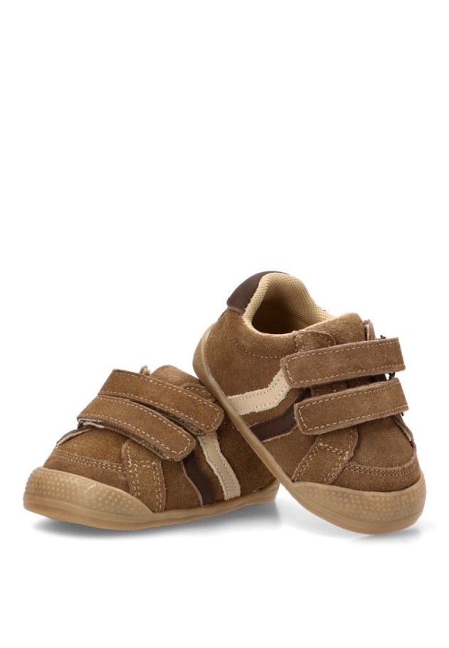 Deportivo barefoot de niño BUBBLE BOBBLE C1879 en piel taupe
