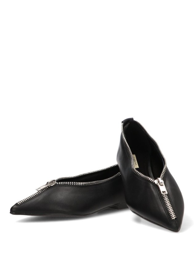 Bailarina con cremallera y suela plana de mujer LUNA TREND M6556