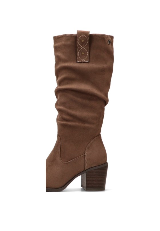 Bota alta slouchy taupe con tacón medio de mujer MUSTANG 56250