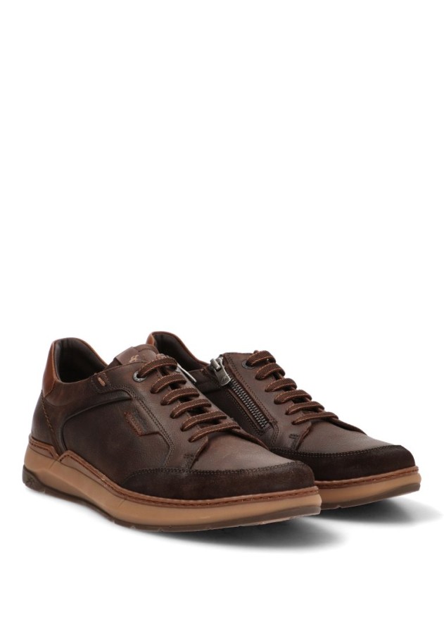 Deportivo en piel café de hombre FLUCHOS F2510