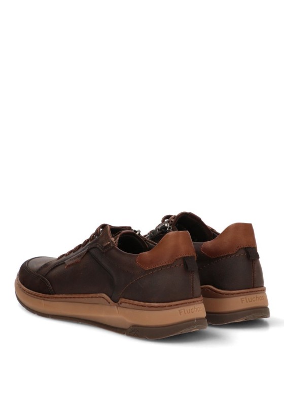 Deportivo en piel café de hombre FLUCHOS F2510