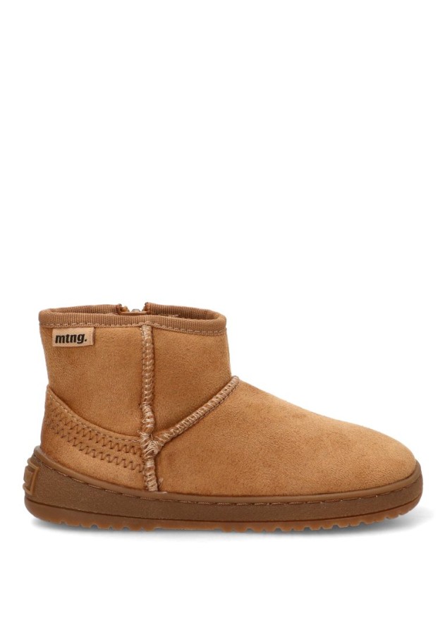 Botín barefoot de niña Mustang Kids 49074 en antelina color cuero