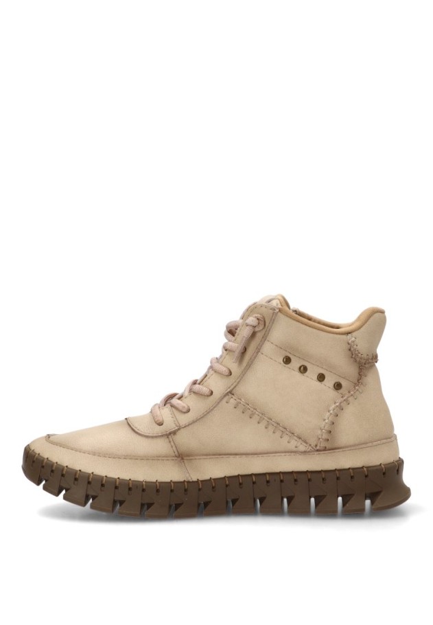 Botín abotinado de piel color hielo para mujer FLEX PIES 4731