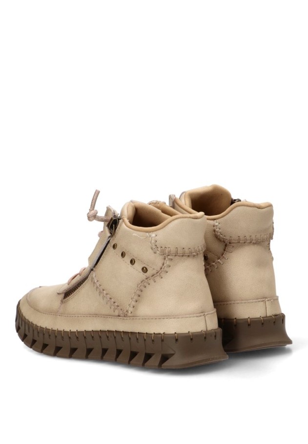 Botín abotinado de piel color hielo para mujer FLEX PIES 4731