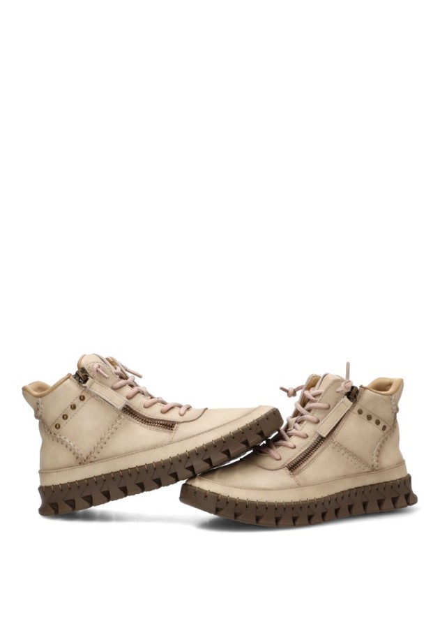 Botín abotinado de piel color hielo para mujer FLEX PIES 4731