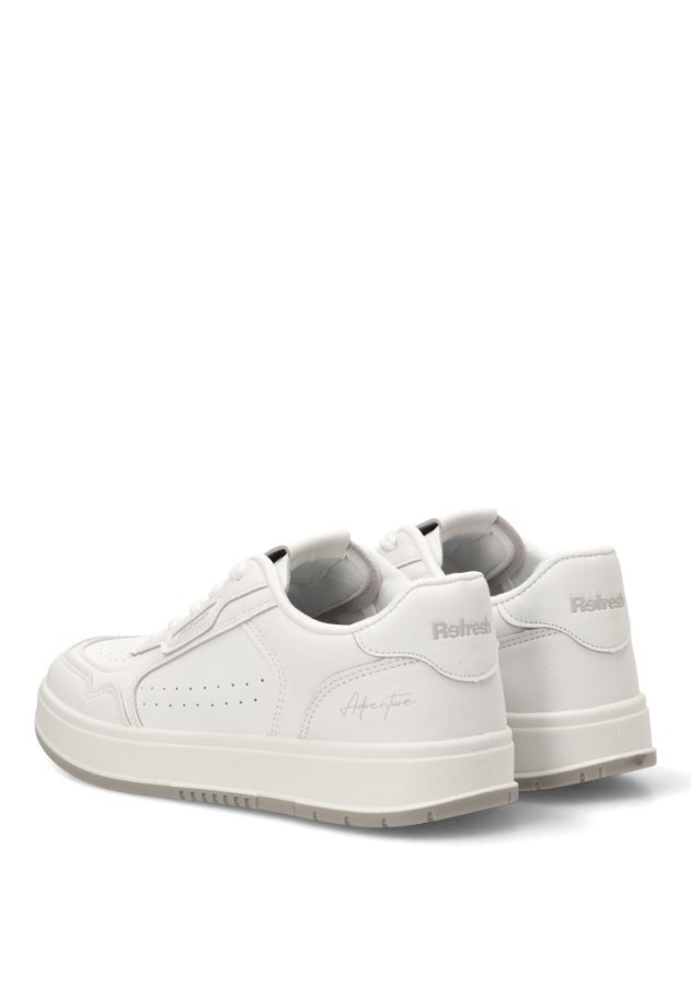 Deportivo blanco con suela plana de mujer REFRESH 176097