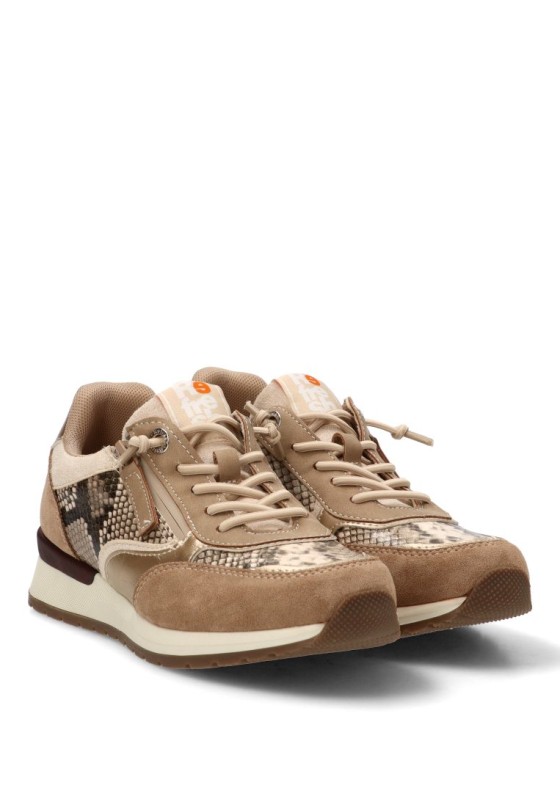 Deportivo con suela plana de mujer REFRESH 176109 beige