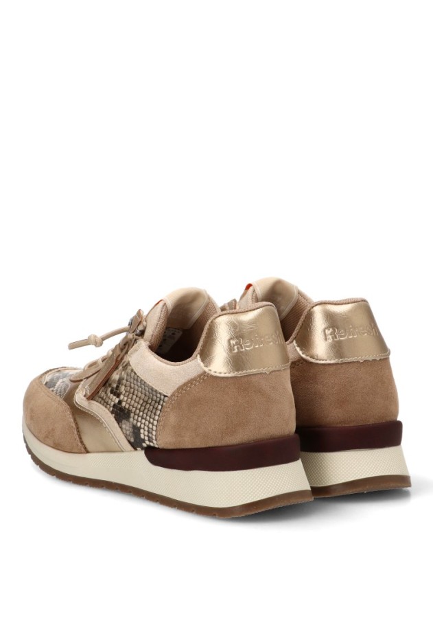 Deportivo con suela plana de mujer REFRESH 176109 beige