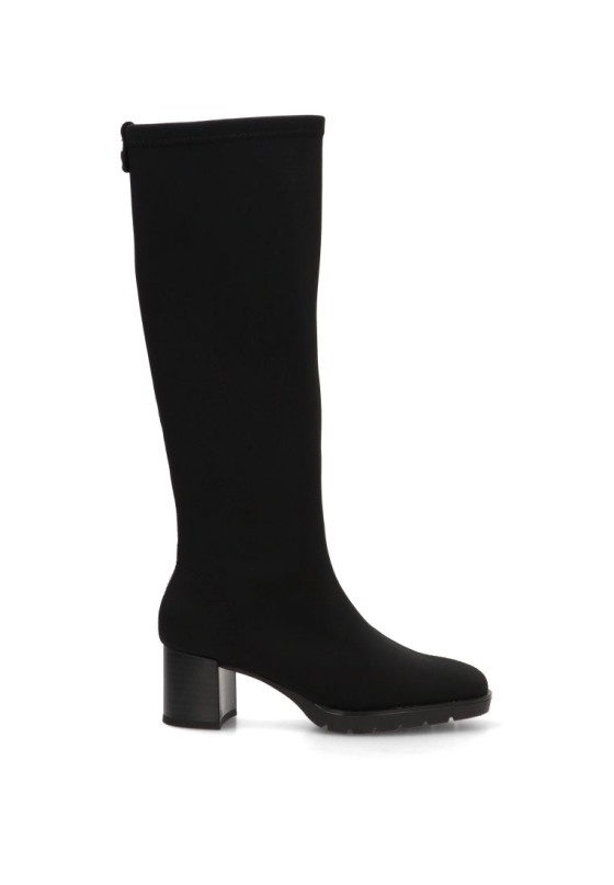 Bota alta stretch para mujer DANGELA DZS31998 en negro con tacón medio