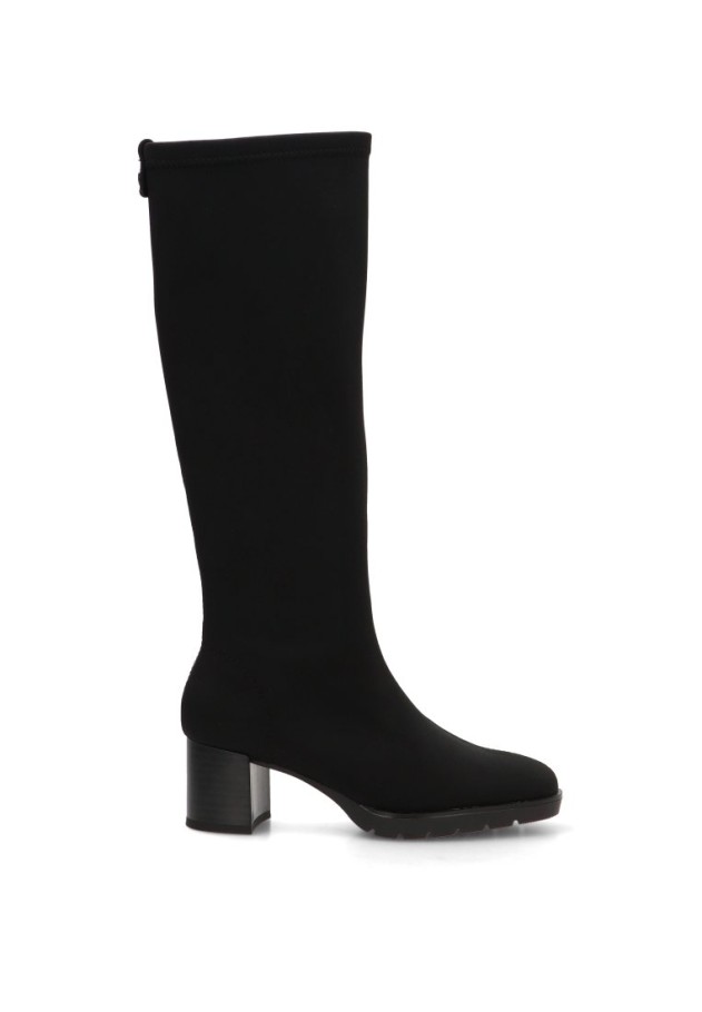 Bota alta stretch para mujer DANGELA DZS31998 en negro con tacón medio