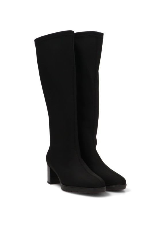 Bota alta stretch para mujer DANGELA DZS31998 en negro con tacón medio