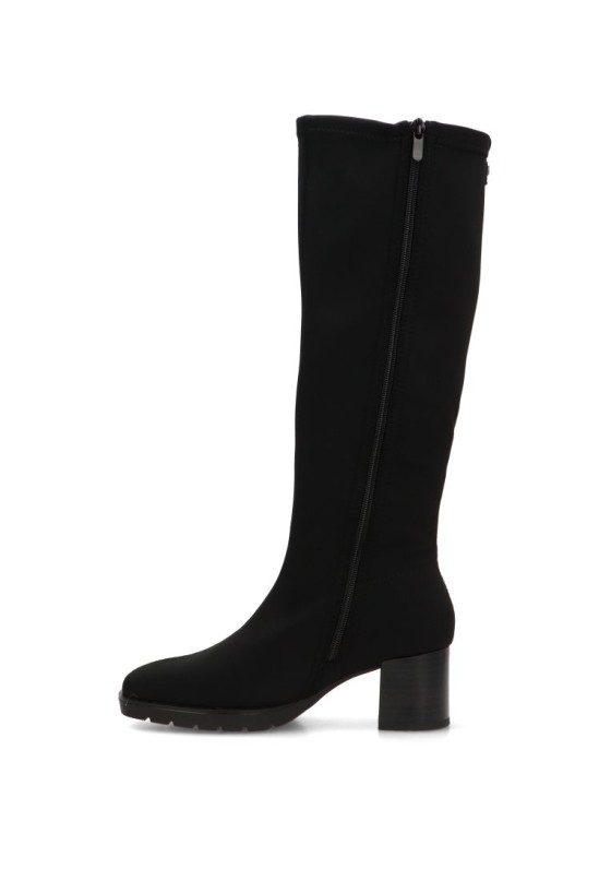 Bota alta stretch para mujer DANGELA DZS31998 en negro con tacón medio