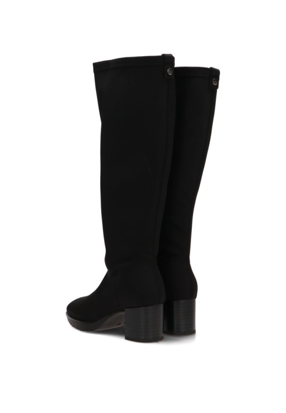 Bota alta stretch para mujer DANGELA DZS31998 en negro con tacón medio