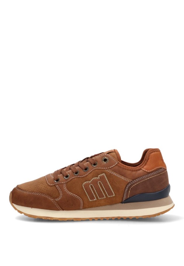 Deportivo casual en cuero sintético con suela plana para hombre MUSTANG 84866