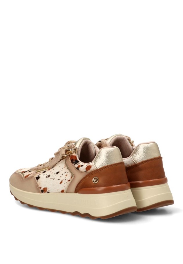 Deportivo en piel beige de mujer CARMELA 164360