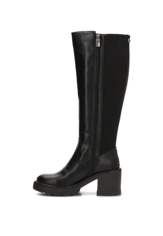 Bota negra con tacón alto y elásticos de mujer MUSTANG 56290